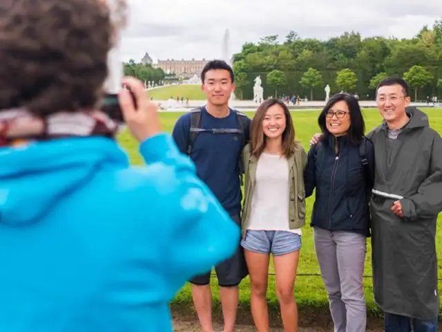 group photo in gardens of versailles